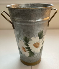 Hand Painted Galvanized Metal Bucket Made in Slovakia