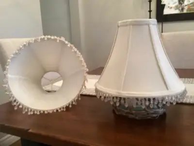 Beautiful Silk Table Lamp Shades with Beaded Trim, View more