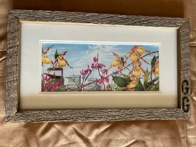 Ladyslipppers and shooting stars print, View more