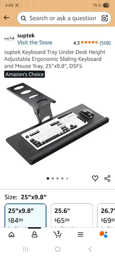 Suptek Keyboard Tray, View more