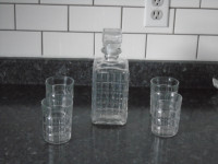 brand new whiskey decanter with 4 glasses