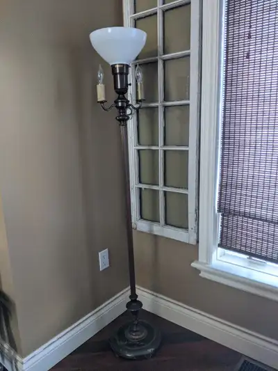 Lampe Torchère Antique Brass Torchiere Floor Lamp, View more