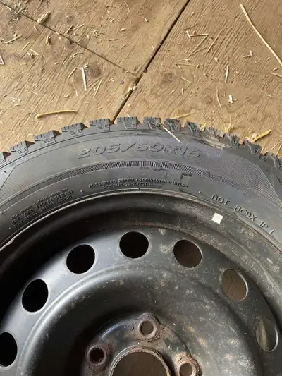 Full set (4) lightly used winter tires for sale. Sizes 205/60/r16. Comes on steel wheels. We used fo...