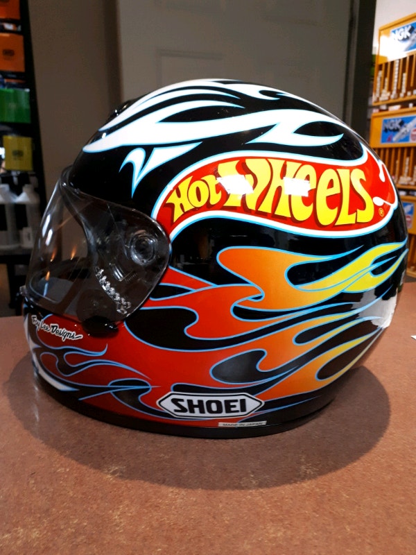 Shoei Hot Wheels helmet. Troy Lee Designs graphics. Other St