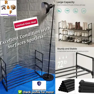 ➡️ SONGMICS Shoe Rack, 3 tier metal 12-15 pairs capacity, View more