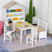 $79-$129, 3 or 4-Piece Set Kids Wood Table Chair Bench