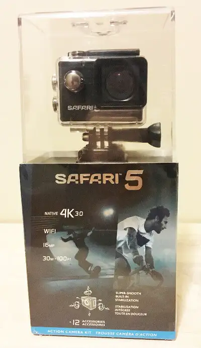 BRAND NEW in SEALED unopened box. Safari 5 4K Action Camera Kit *Safari 5K Action Camera *Waterproof...