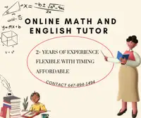 Online Math and English Tutor Available for Grades 1-7!