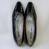 Ladies Black Leather Pumps Franco Sarto Block Heel Shoes Sz 8M