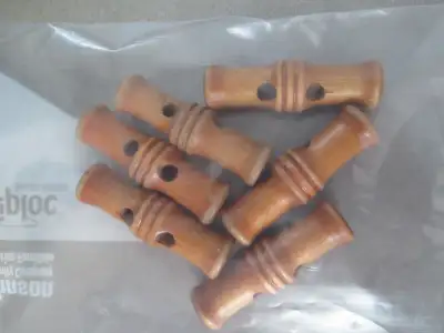 6 wooden beads for crafting, View more