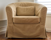 ✨3 Piece IKEA TULLSTA Chair Slipcover Set Only Tan 100% Cotton✨
