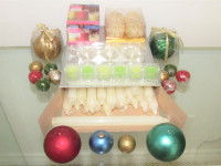 49 MIXED HOLIDAY CANDLE SHAPES,  TAPER,ORNAMENT,DIAMOND, 1LB WAX