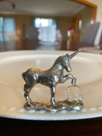 Pewter Unicorn with Crystal ball