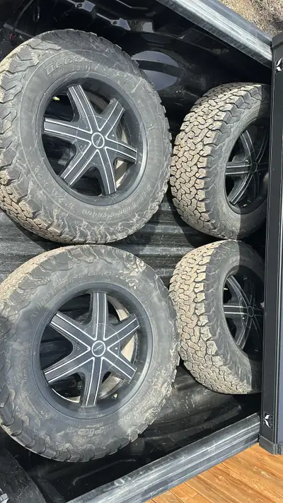 Selling a set of 275/65R18 BFGoodrich All-Terrain KO2 tires mounted on rims. These are high-quality...
