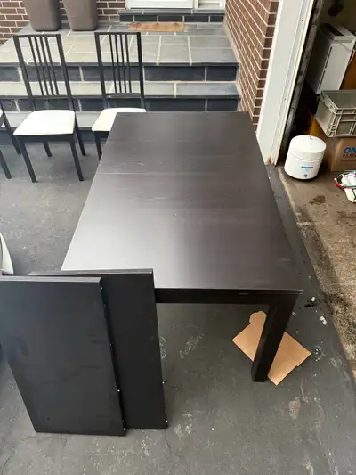 Table With leaves and 4 chairs , View more