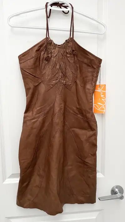 DANIER Leather Halter Dress, View more