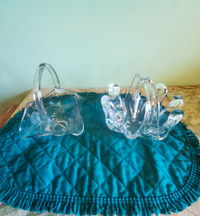 2 large glass trinket dishes