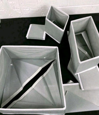 New - 6 drawer organizers (folding/zippered bottom) in gray.