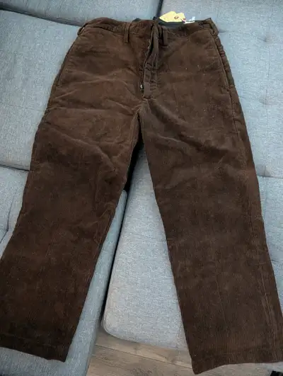 Bronson 1920s Heavy-Duty Corduroy Work Pants - Brown, View more