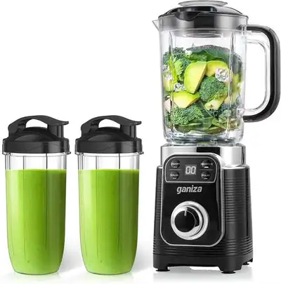 Melangeur a smoothie, Ensemble de 12 pieces avec 2 programmes auto-intelligent. 43oz Paiement a liqu...