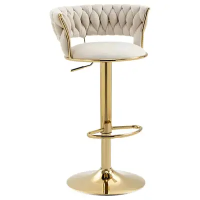 Brand New Velvet Adjustable Barstool with Golden base $89, View more