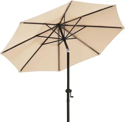 Wikiwiki 11FT Patio Umbrella - Push Button Tilt, 8 Ribs, Fade Re, View more