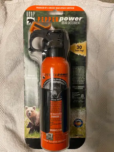UDAP Pepper Power Bear Deterrent Spray included belt holster for camping or hiking only $40 each fir...