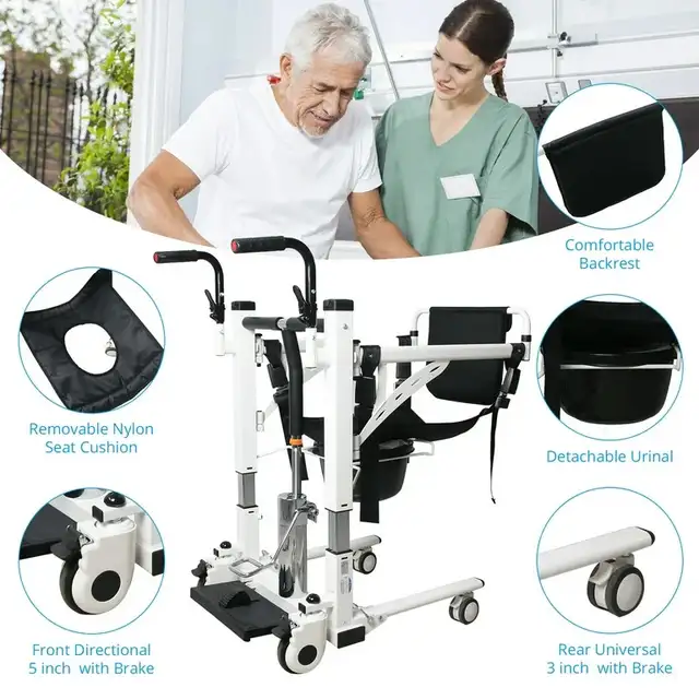 Garvee Patient Lift Transfer Wheelchair, Portable Bathroom  Chai in Health & Special Needs in City of Toronto - Image 7