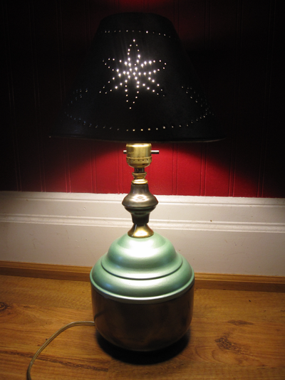 OLD VINTAGE HANDMADE TIN LAMP SHADE DESK LAMP, View more