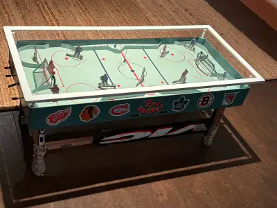 Vintage table hockey coffee table, View more