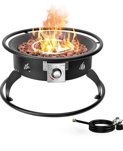 ONLYFIRE OUTDOOR LIVING Propane Gas Fire Pit with 12Ft Hose and , View more