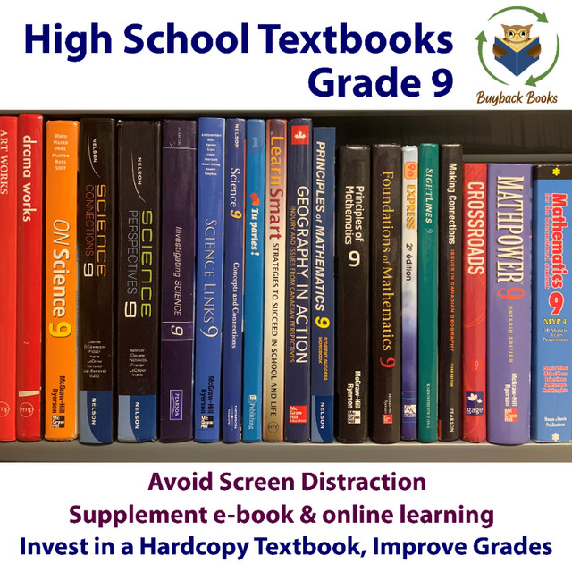Grades 1 to 12 School Textbooks Bowmanville/Inner GTA Delivery in Textbooks in Oshawa / Durham Region