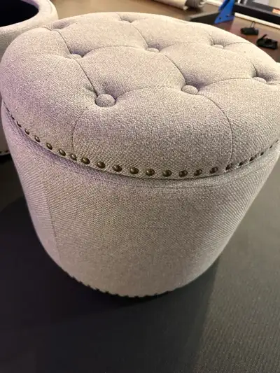 Upholstered Storage Ottoman with Lid - pair, View more