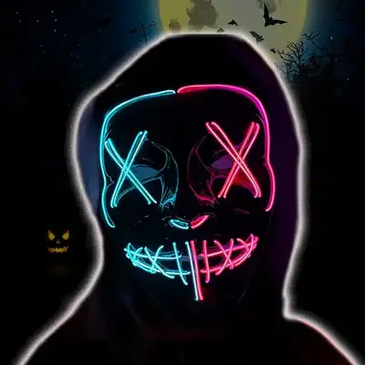 Halloween LED Light up Mask Cosplay LED Costume Glowing, View more