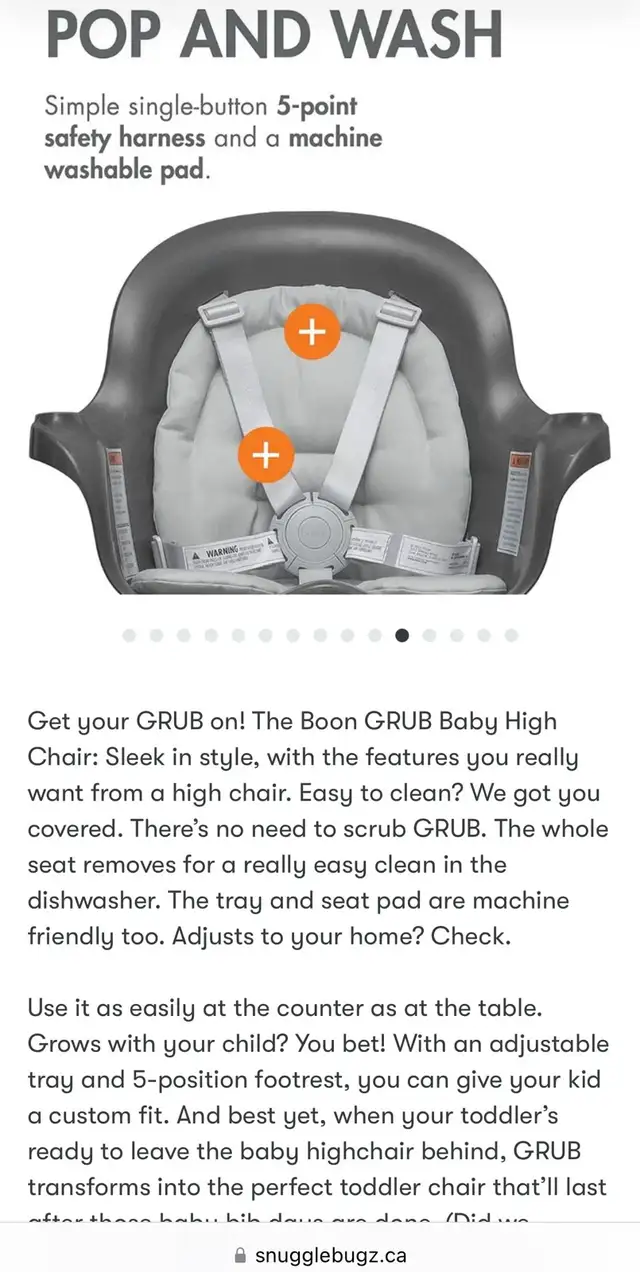 Boon Grub High Chair Gray in Feeding & High Chairs in Mississauga / Peel Region - Image 4