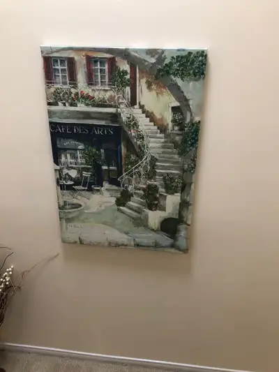 Large Original Cafe Des Arts Painting, View more