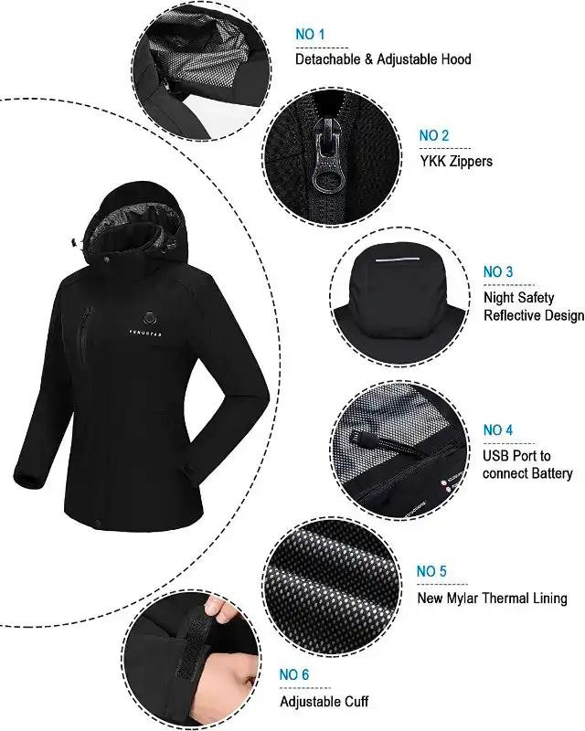 Venustas Women's Heated Jacket with Battery Pack 5V, Size 2XL in Women's - Tops & Outerwear in City of Toronto - Image 4