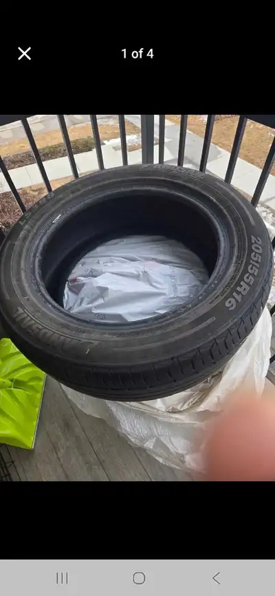 Totally brand new 205/55 R16 tires for sale. Looking to sell these tires doing spring cleaning need...