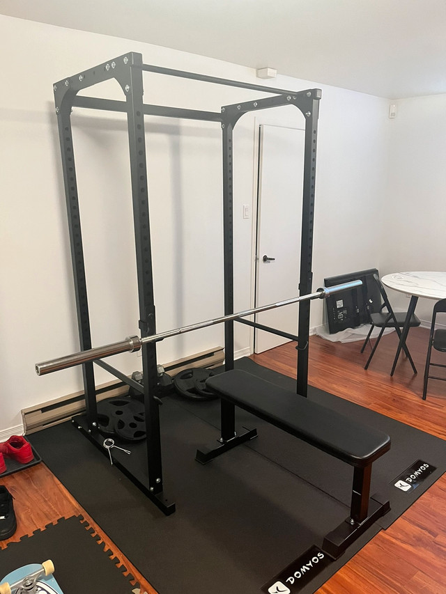Northern Lights Power Rack Cage + Olympic Bar + Plates + Bench