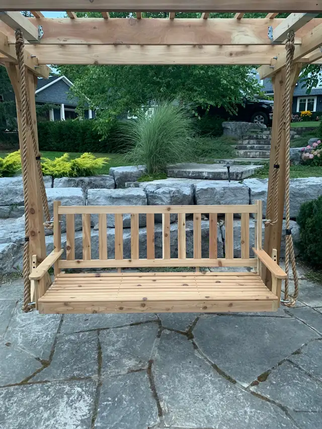 Custom made porch swings chairs benches custom furniture in Dining Tables & Sets in Markham / York Region - Image 4