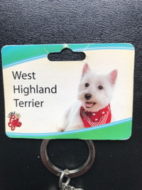 New, “West Highland Terrier” 3 D Metal Dog Keychain