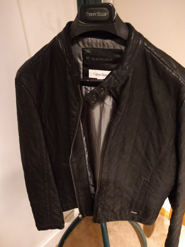 Calvin Klein Winter Jacket Coat Manteau Faux Cuir Leather Men dans Hommes  à Ville de Montréal