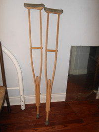 Wooden or Aluminum adjustable crutches.