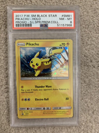 Pokémon 2017 SM Shining Legends Pikachu Holo Promo SM81 PSA 8