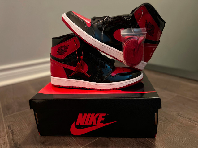 Jordan 1 High OG Patent Bred - Size 8, 8.5, 9, 9.5, 10.5, 11, 12 in Men's Shoes in City of Toronto