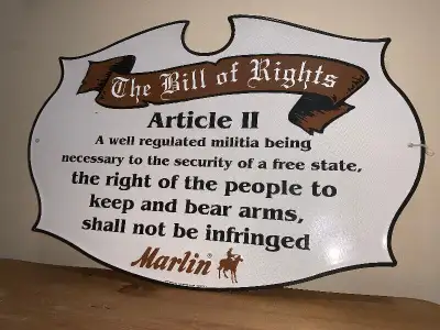 Vintage Marlin Rifles Bill Of Rights Tin sign Mint condition, View more