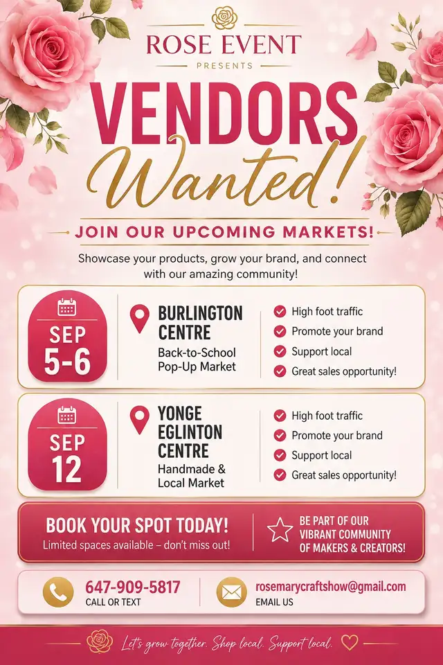 vendors wanted pop up market