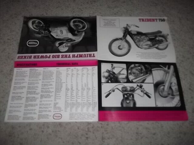 1973 Triumph Motorcycle Model Lineup Original Brochure in Other in City of Toronto - Image 3