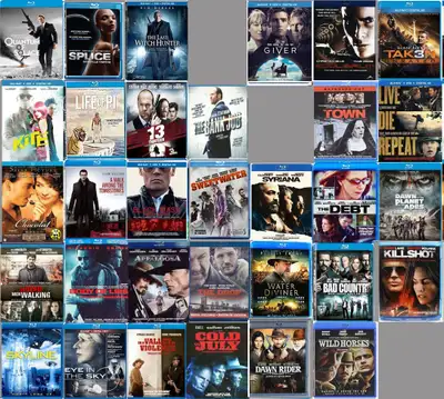 Bluray Movies for sale. $3 each. KITE GIVER SPLICE TAKEN 3 SKYLINE SYRIANA THE DEBT THE DROP KILL SH...