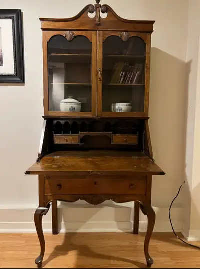 Unique Vintage Solid Wood Secretary Desk., View more